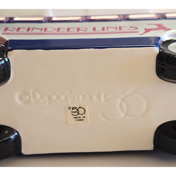 Department 56 Snow Village "A Ride On The Reindeer Lines" Handpainted Ceramic Ac - Picture 11 of 13